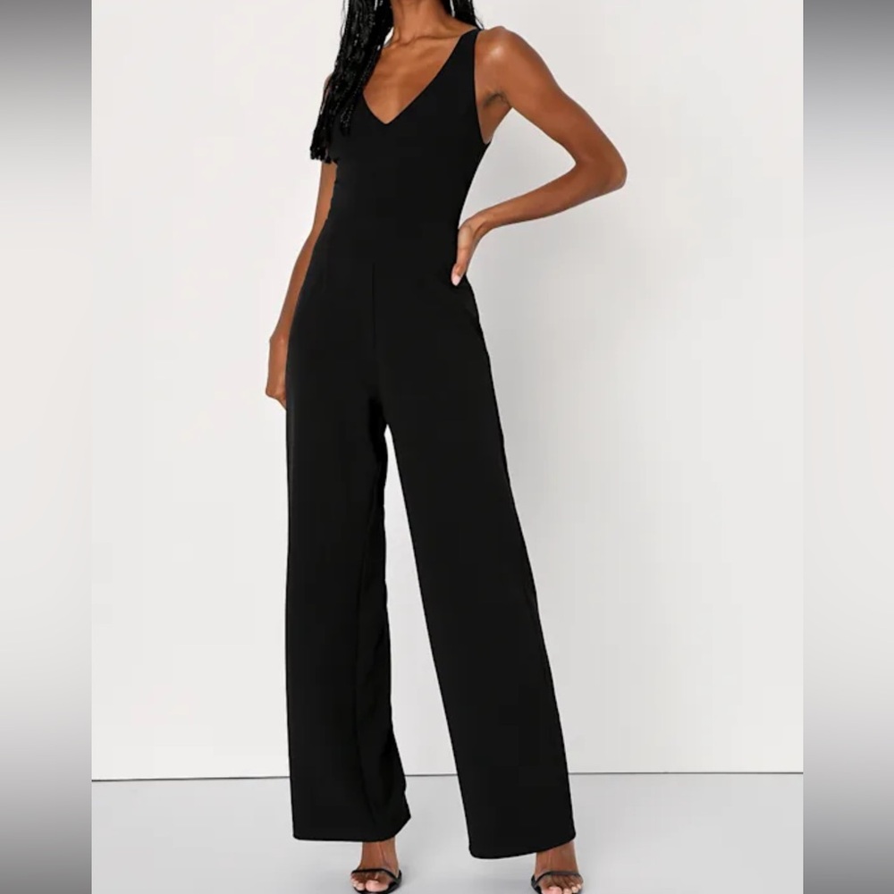 NWT! Lulu's Classic Black Sleeveless Jumpsuit